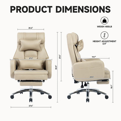 Chaise de bureau pivotante en cuir