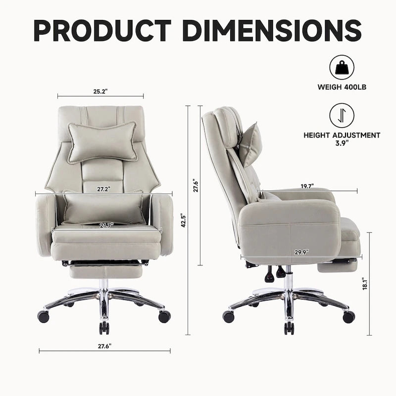 Chaise de bureau pivotante en cuir