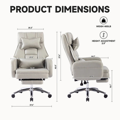 Chaise de bureau pivotante en cuir