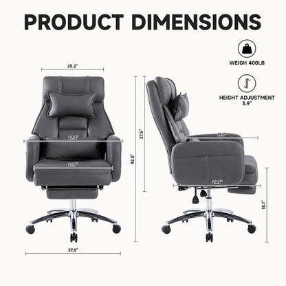 Chaise de bureau pivotante en cuir