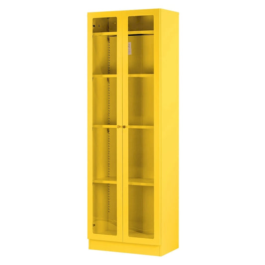 Armoire métallique jaune à portes françaises Avidan de 70 pouces