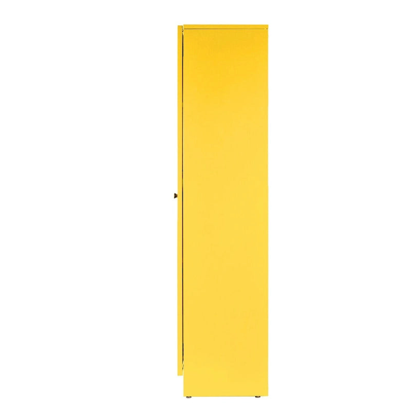 Armoire métallique jaune à portes françaises Avidan de 70 pouces
