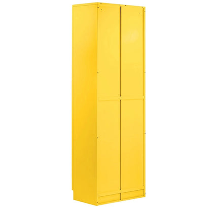 Armoire métallique jaune à portes françaises Avidan de 70 pouces