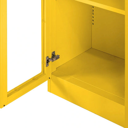 Armoire métallique jaune à portes françaises Avidan de 70 pouces