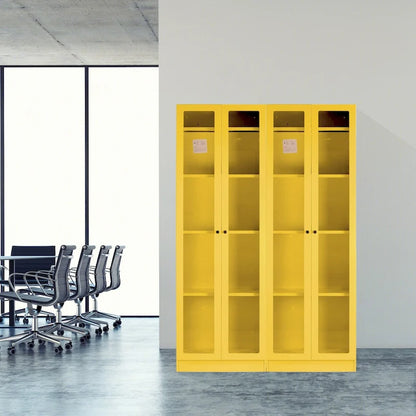 Armoire métallique jaune à portes françaises Avidan de 70 pouces