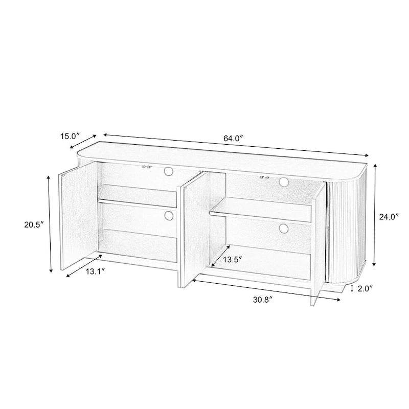 Meuble de rangement/meuble TV à motif ondulé