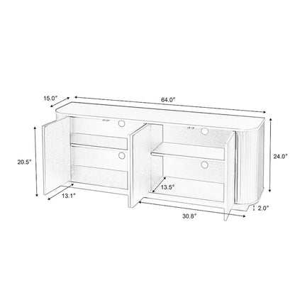 Meuble de rangement/meuble TV à motif ondulé