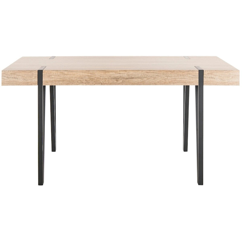 Table de salle à manger rustique industrielle SAFAVIEH Asal style milieu du siècle - 150 cm (L) x 90 cm (P) x 75 cm (H) - 59 cm (L) x 35 cm (P) x 30 cm (H)
