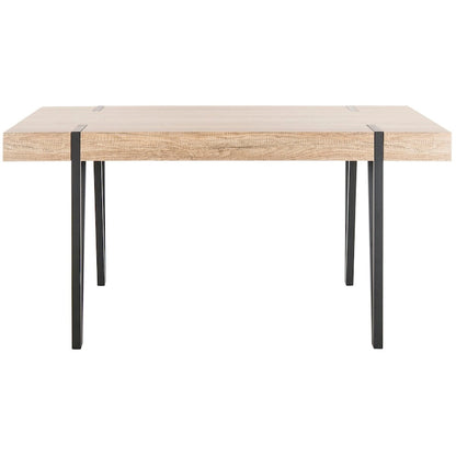 Table de salle à manger rustique industrielle SAFAVIEH Asal style milieu du siècle - 150 cm (L) x 90 cm (P) x 75 cm (H) - 59 cm (L) x 35 cm (P) x 30 cm (H)