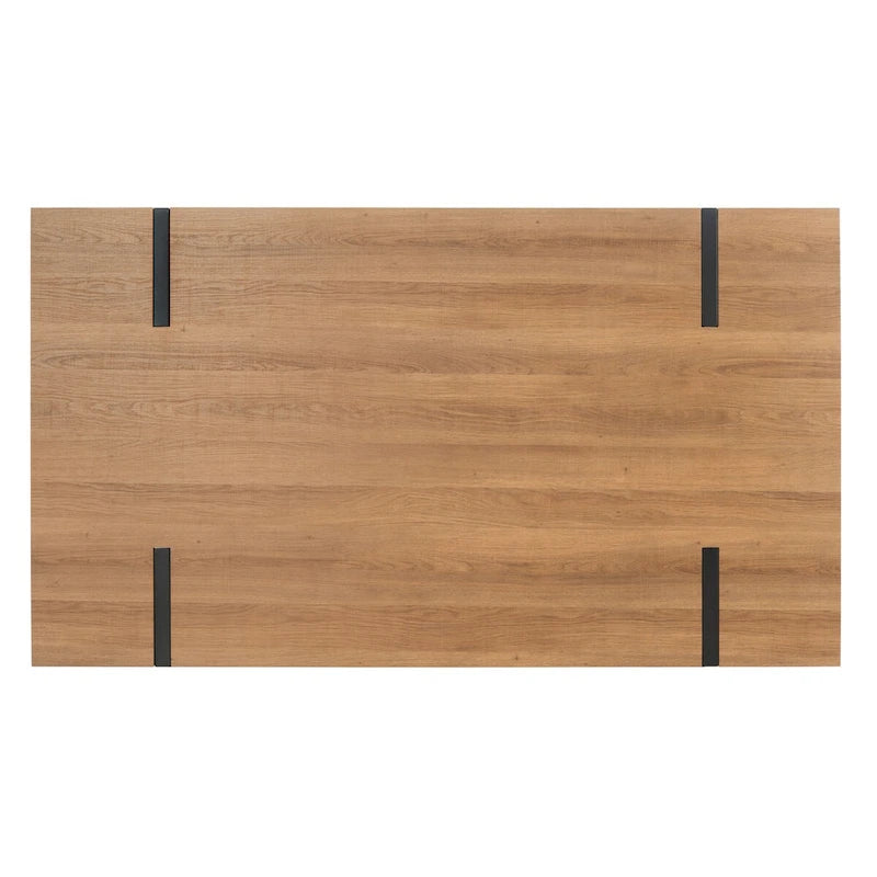 Table de salle à manger rustique industrielle SAFAVIEH Asal style milieu du siècle - 150 cm (L) x 90 cm (P) x 75 cm (H) - 59 cm (L) x 35 cm (P) x 30 cm (H)