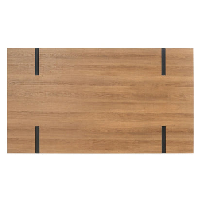 Table de salle à manger rustique industrielle SAFAVIEH Asal style milieu du siècle - 150 cm (L) x 90 cm (P) x 75 cm (H) - 59 cm (L) x 35 cm (P) x 30 cm (H)