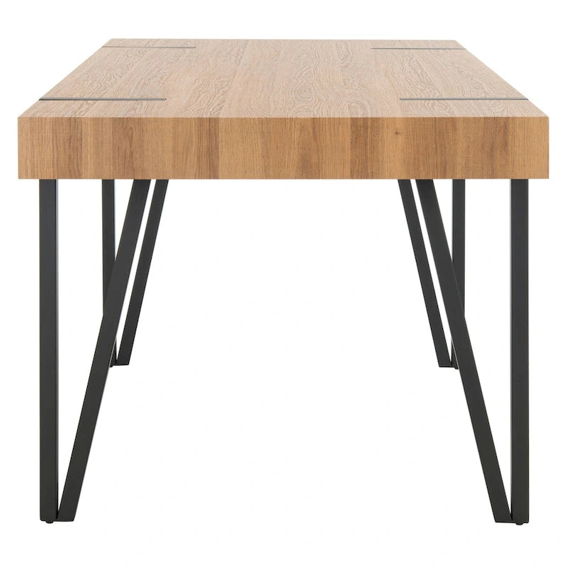 Table de salle à manger rustique industrielle SAFAVIEH Asal style milieu du siècle - 150 cm (L) x 90 cm (P) x 75 cm (H) - 59 cm (L) x 35 cm (P) x 30 cm (H)