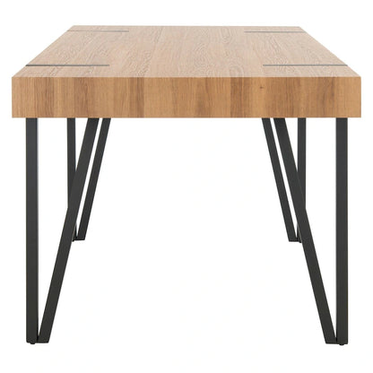 Table de salle à manger rustique industrielle SAFAVIEH Asal style milieu du siècle - 150 cm (L) x 90 cm (P) x 75 cm (H) - 59 cm (L) x 35 cm (P) x 30 cm (H)