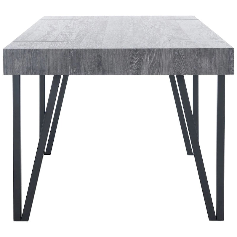 Table de salle à manger rustique industrielle SAFAVIEH Asal style milieu du siècle - 150 cm (L) x 90 cm (P) x 75 cm (H) - 59 cm (L) x 35 cm (P) x 30 cm (H)