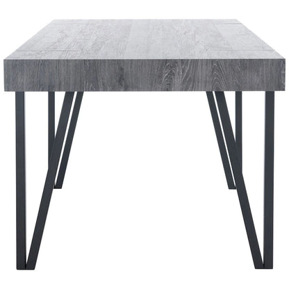 Table de salle à manger rustique industrielle SAFAVIEH Asal style milieu du siècle - 150 cm (L) x 90 cm (P) x 75 cm (H) - 59 cm (L) x 35 cm (P) x 30 cm (H)