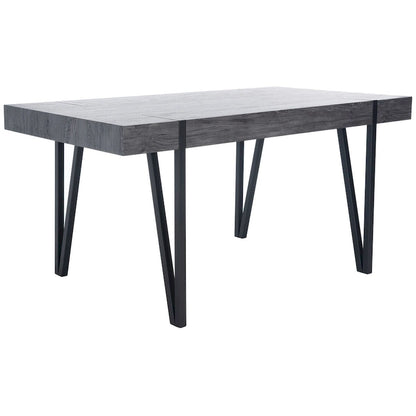 Table de salle à manger rustique industrielle SAFAVIEH Asal style milieu du siècle - 150 cm (L) x 90 cm (P) x 75 cm (H) - 59 cm (L) x 35 cm (P) x 30 cm (H)