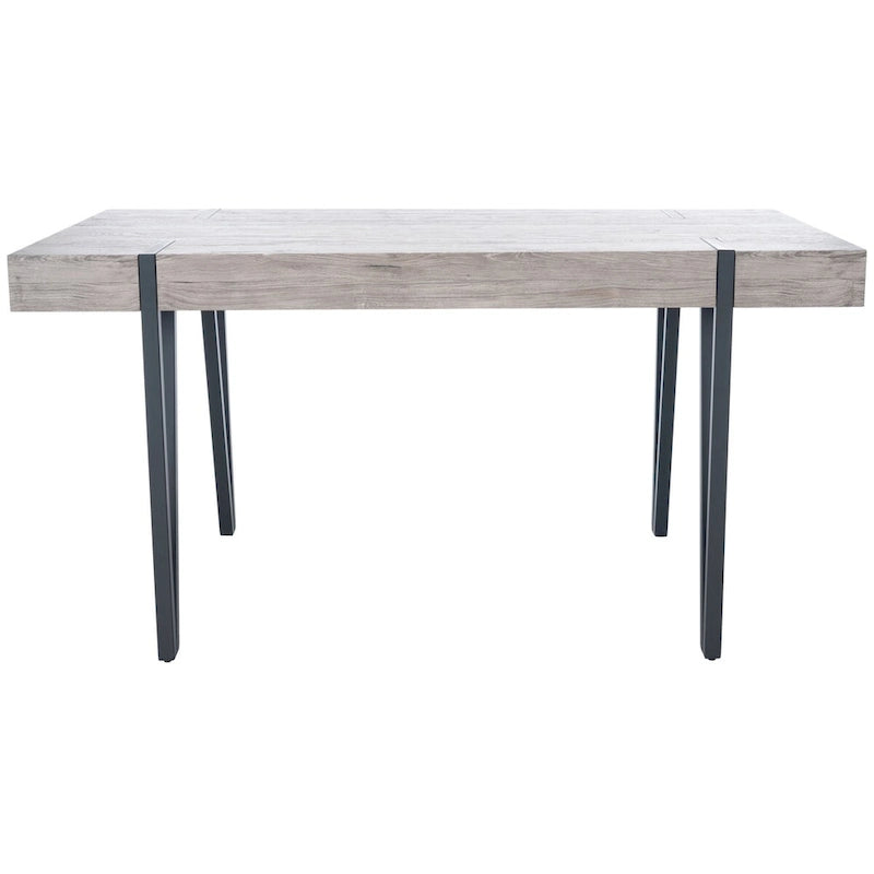 Table de salle à manger rustique industrielle SAFAVIEH Asal style milieu du siècle - 150 cm (L) x 90 cm (P) x 75 cm (H) - 59 cm (L) x 35 cm (P) x 30 cm (H)