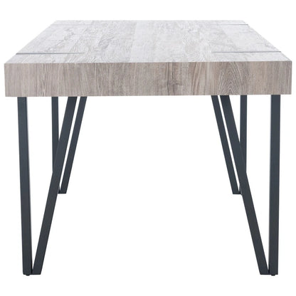 Table de salle à manger rustique industrielle SAFAVIEH Asal style milieu du siècle - 150 cm (L) x 90 cm (P) x 75 cm (H) - 59 cm (L) x 35 cm (P) x 30 cm (H)
