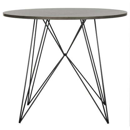 Table de salle à manger ronde SAFAVIEH Zorana gris foncé/noir - 90 x 90 x 75 cm (35 x 35 x 29,5 pouces) - 89 x 89 x 76 cm (35 x 35 x 30 pouces)