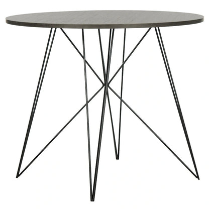 Table de salle à manger ronde SAFAVIEH Zorana gris foncé/noir - 90 x 90 x 75 cm (35 x 35 x 29,5 pouces) - 89 x 89 x 76 cm (35 x 35 x 30 pouces)