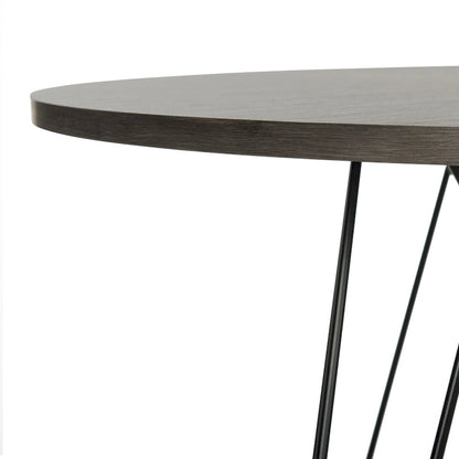 Table de salle à manger ronde SAFAVIEH Zorana gris foncé/noir - 90 x 90 x 75 cm (35 x 35 x 29,5 pouces) - 89 x 89 x 76 cm (35 x 35 x 30 pouces)