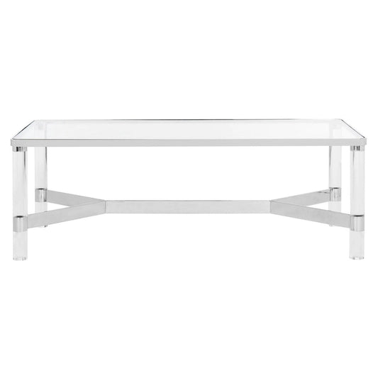 Table basse SAFAVIEH Couture Giang en acrylique argenté - 47 cm (L) x 24 cm (P) x 17 cm (H)