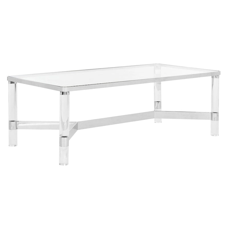 Table basse SAFAVIEH Couture Giang en acrylique argenté - 47 cm (L) x 24 cm (P) x 17 cm (H)