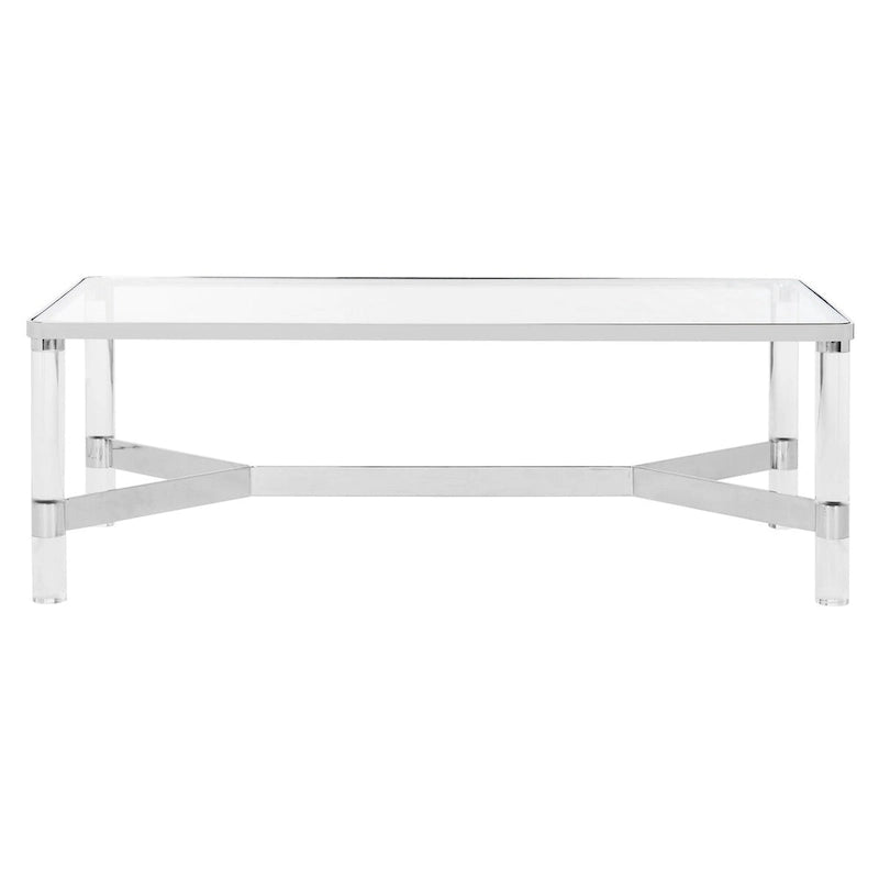 Table basse SAFAVIEH Couture Giang en acrylique argenté - 47 cm (L) x 24 cm (P) x 17 cm (H)