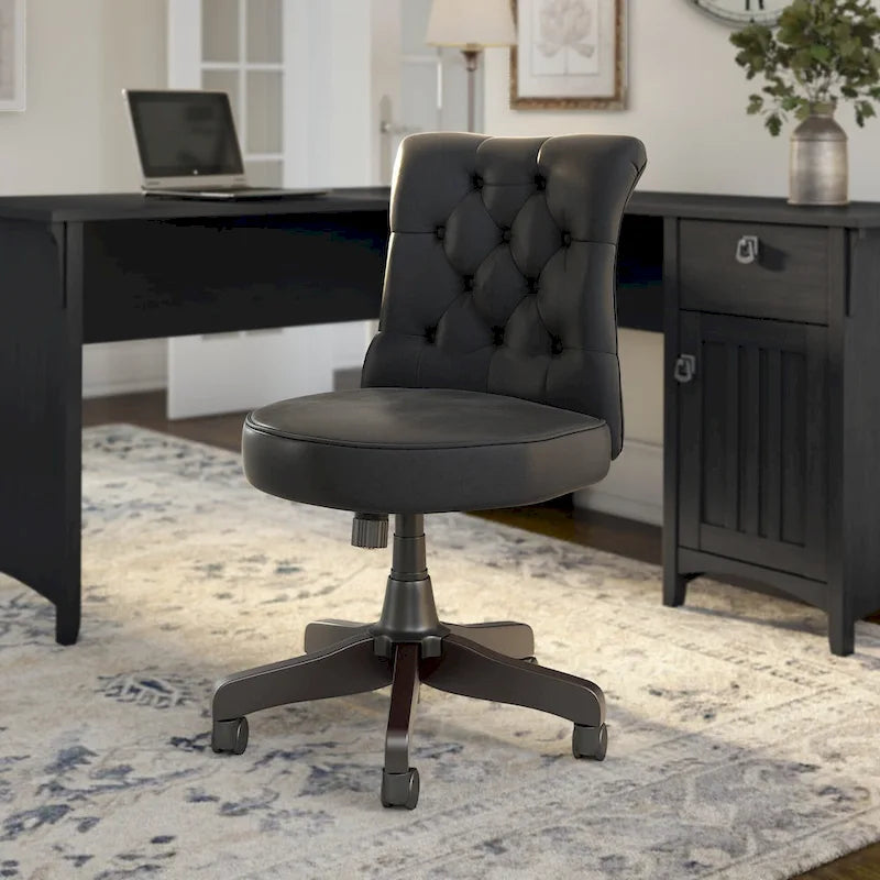 Chaise de bureau capitonnée Arden Lane à dossier mi-haut de Bush Business Furniture