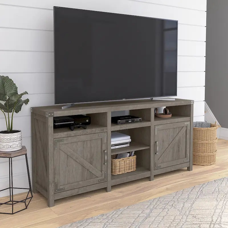 Meuble TV Cottage Grove 65W style ferme pour téléviseur 75 pouces par Bush Furniture