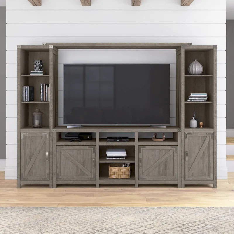 Meuble TV Cottage Grove 65W style ferme pour téléviseur 75 pouces par Bush Furniture