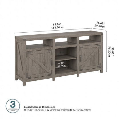 Meuble TV Cottage Grove 65W style ferme pour téléviseur 75 pouces par Bush Furniture