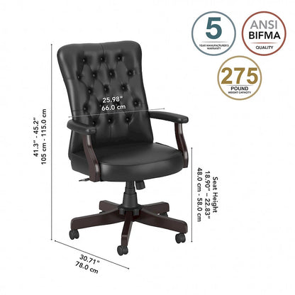 Fauteuil de bureau à dossier haut Arden Lane avec accoudoirs, par Bush Business Furniture